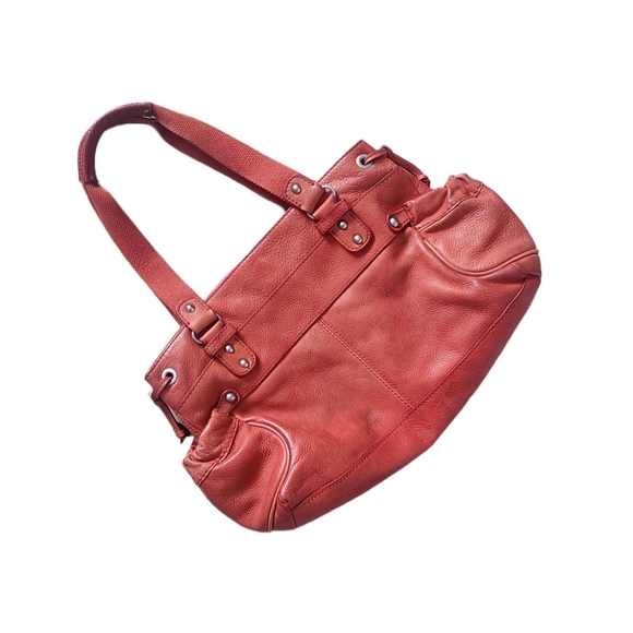 Fossil Pebbled Leather Hobo Shoulder Bag Tangerine Pockets. - Picture 1 of 9